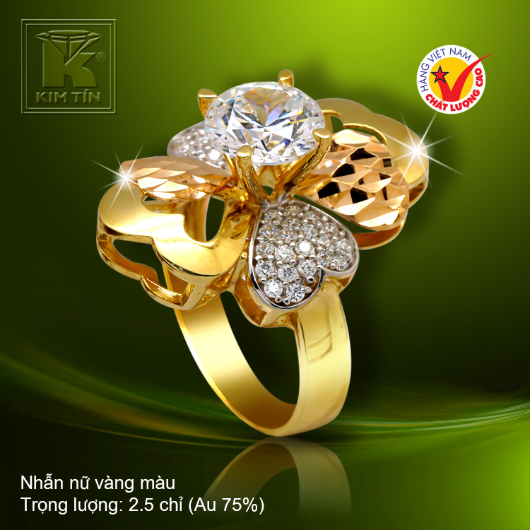 Nhẫn nữ vàng màu 18k