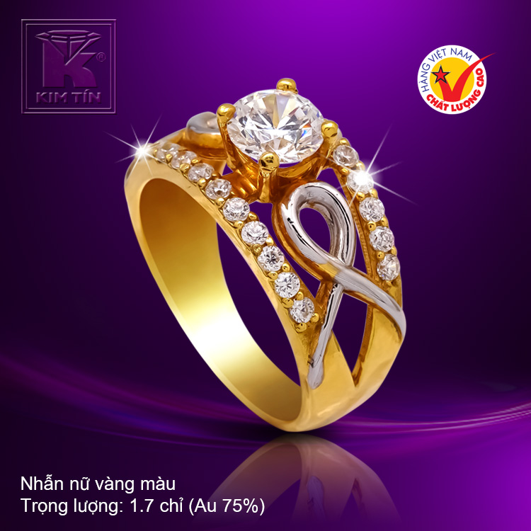 Nhẫn nữ vàng màu 18k