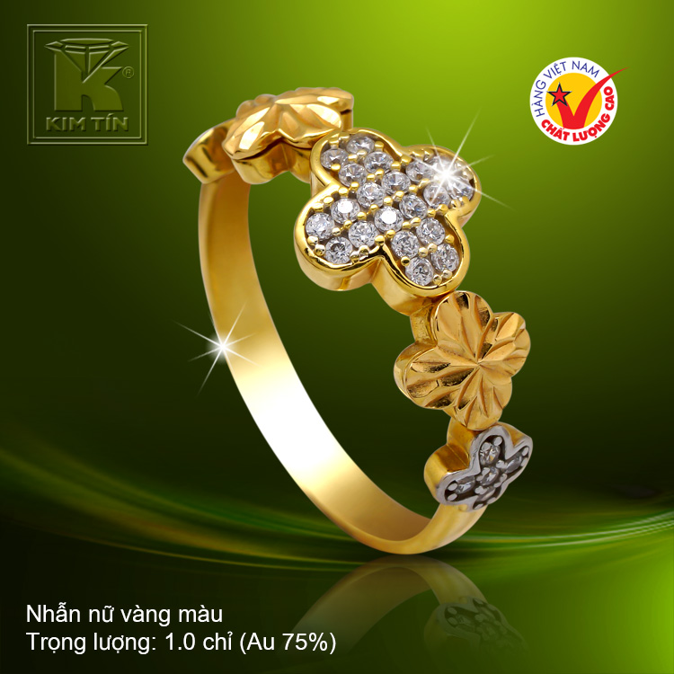 Nhẫn nữ vàng màu 18k