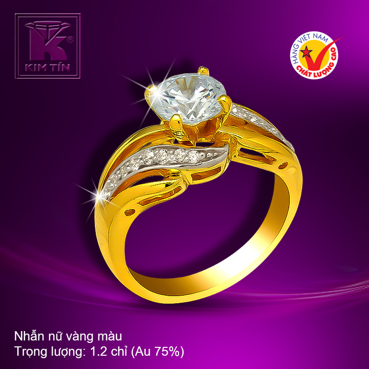 Nhẫn nữ vàng màu 18k