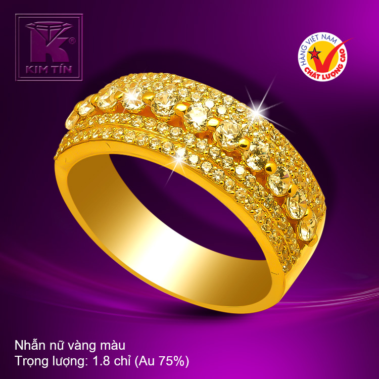 Nhẫn nữ vàng màu 18k