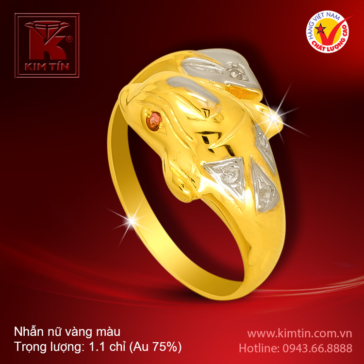 Nhẫn nữ vàng màu 18k