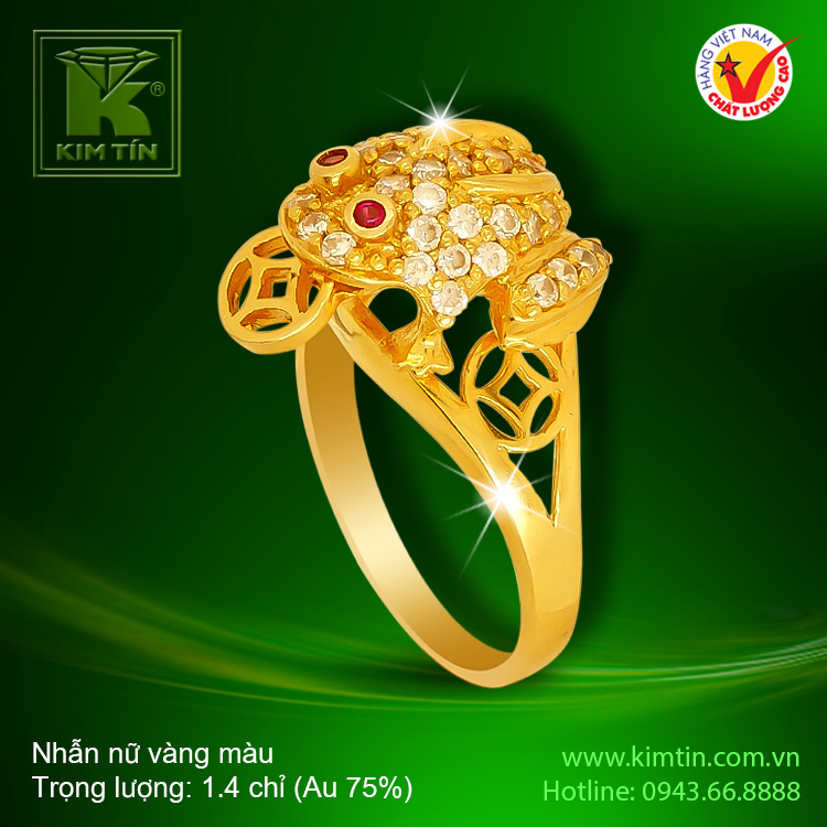 Nhẫn nữ vàng màu 18k