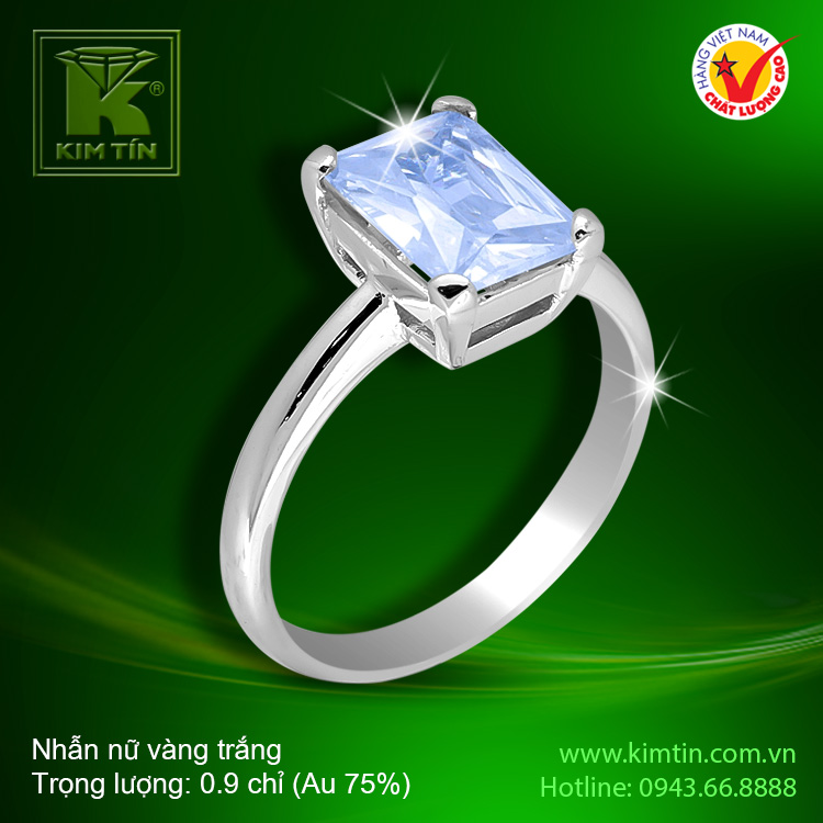 Nhẫn nữ vàng trắng 18K