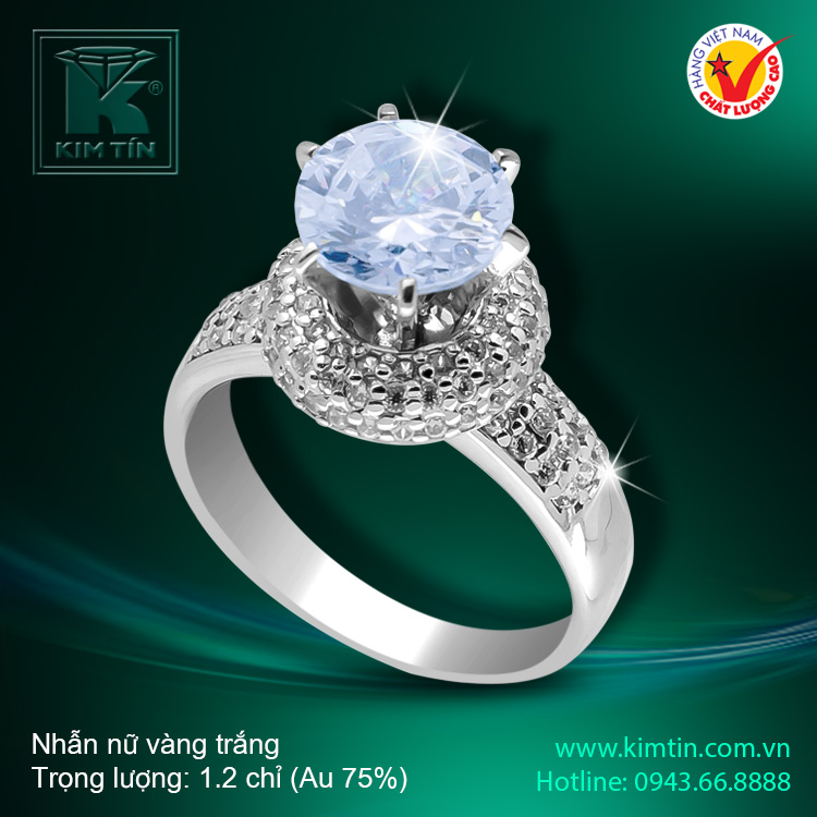 Nhẫn nữ vàng trắng 18K