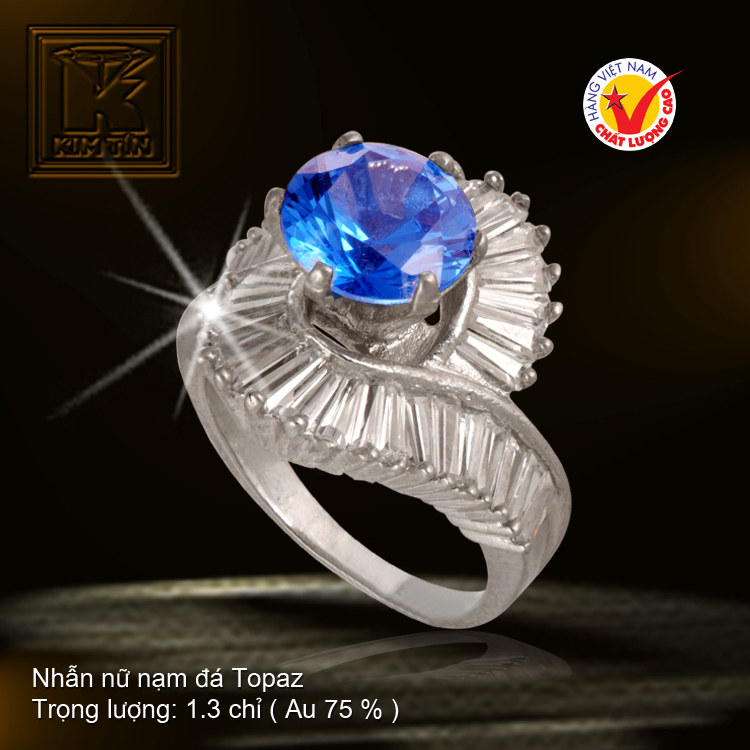 Nhẫn nữ nạm đá Topaz