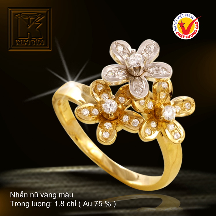 Nhẫn nữ vàng màu 18K