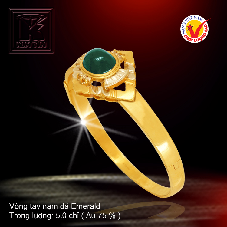 Vòng tay nạm đá Emerald