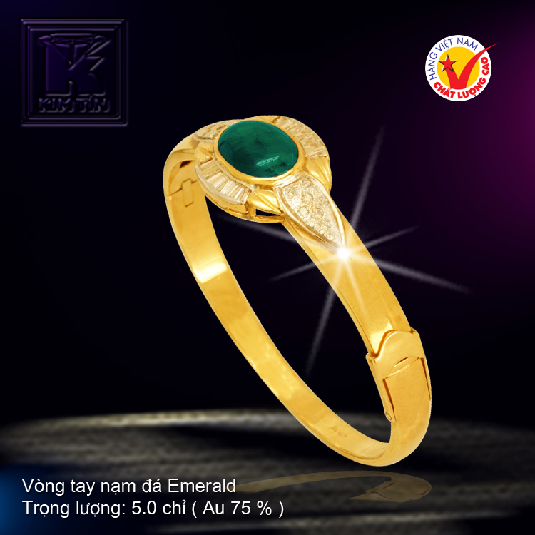 Vòng tay nạm đá Emerald