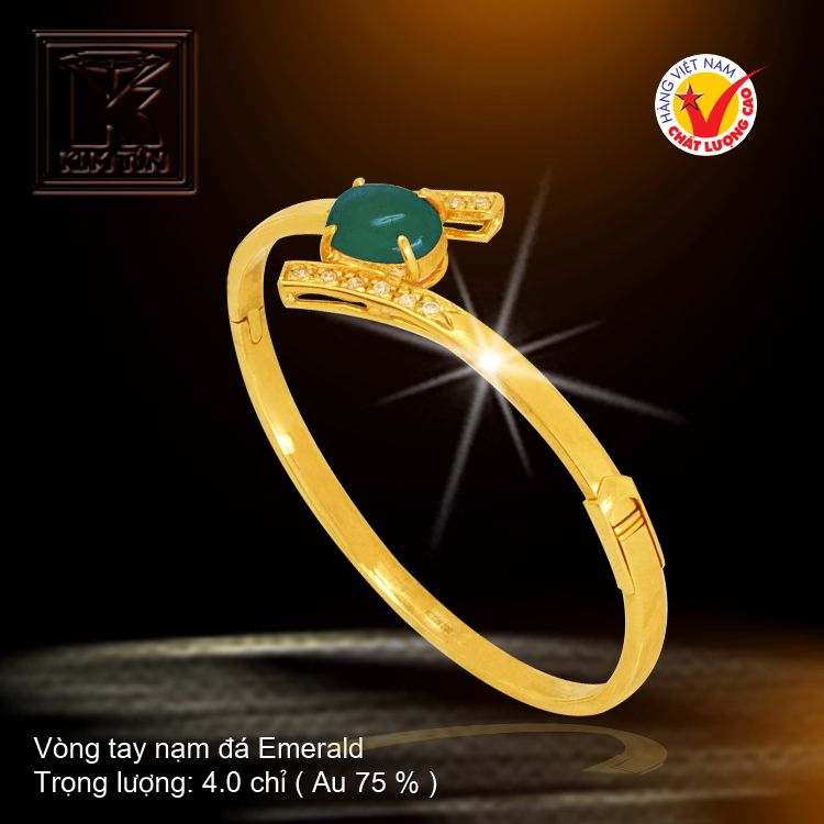 Vòng tay nạm đá Emerald