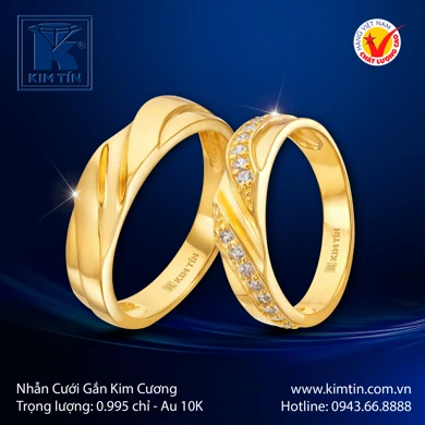 Nhẫn cưới Vàng tây 10K 