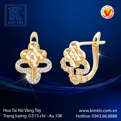 Hoa tai nữ Vàng tây 10K