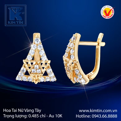 Hoa tai nữ Vàng tây 10K 