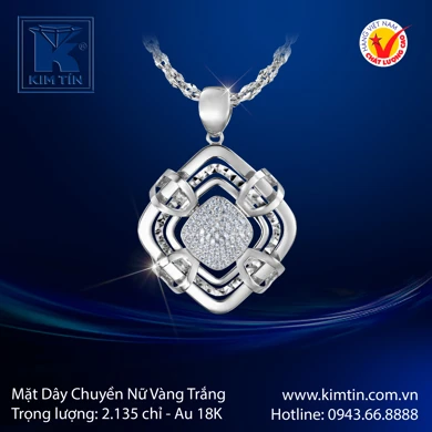 Mặt Dây Chuyền Vàng Trắng 18K 