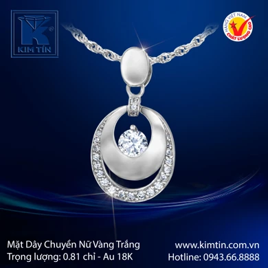 Mặt Dây Chuyền Vàng Trắng 18K 