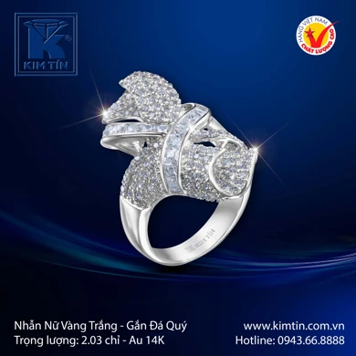 Nhẫn nữ Vàng trắng 14K