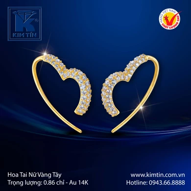 Hoa tai nữ Vàng tây 14K