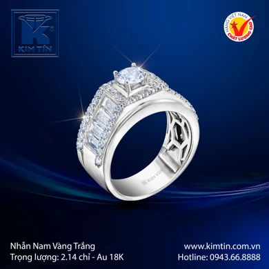 Nhẫn nam Vàng trắng 18K 