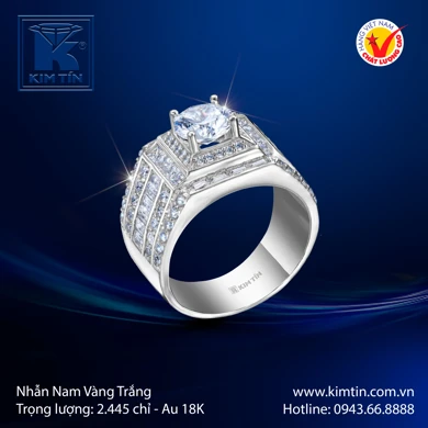 Nhẫn nam Vàng trắng 18K 