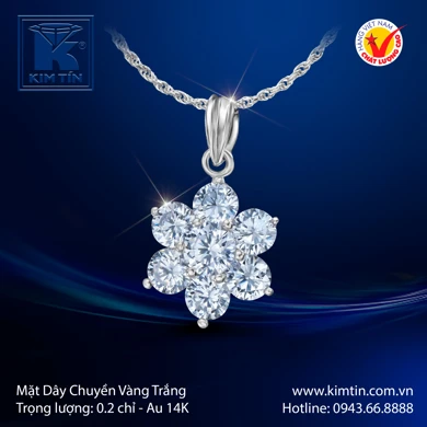 Mặt dây chuyền Vàng trắng 14K 