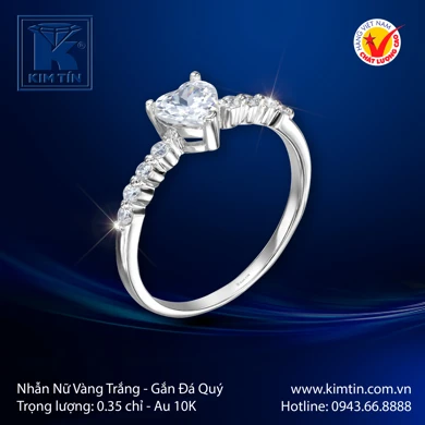 Nhẫn nữ Vàng trắng 10K