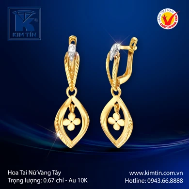 Hoa tai nữ Vàng tây 10K 