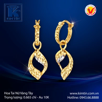 Hoa tai nữ Vàng tây 10K