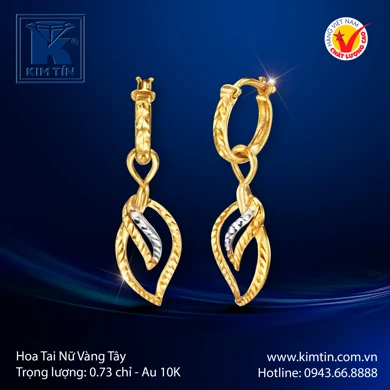 Hoa tai nữ Vàng tây 10K