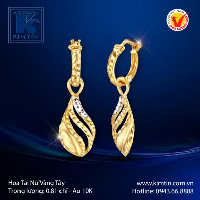 Hoa tai nữ Vàng tây 10K