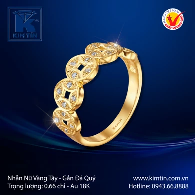 Nhẫn nữ Vàng tây 18K