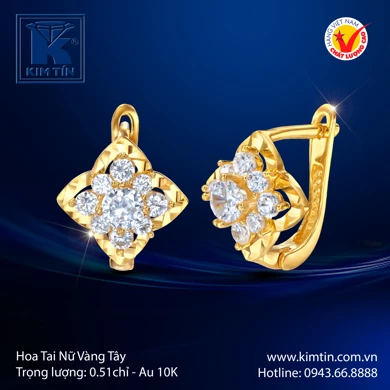 Hoa tai nữ Vàng tây 10K