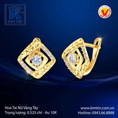 Hoa tai nữ Vàng tây 10K