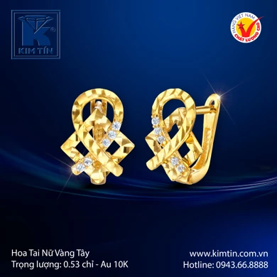 Hoa tai nữ Vàng tây 10K