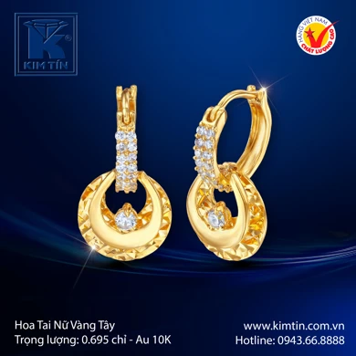 Hoa tai nữ Vàng tây 10K