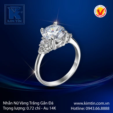 Nhẫn nữ Vàng trắng 14K