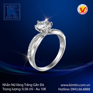 Nhẫn nữ Vàng trắng 10K