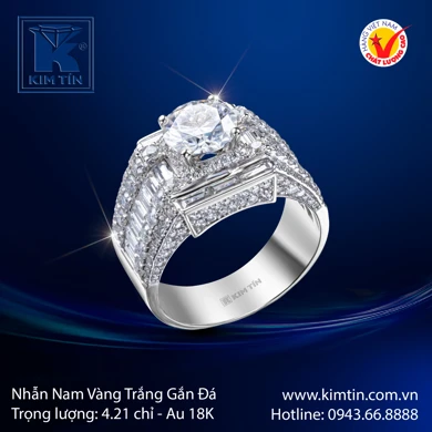 Nhẫn nam Vàng trắng 18K 