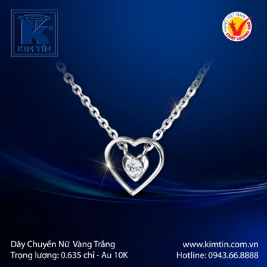 Dây chuyền nữ Vàng trắng 10K