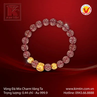 Vòng Đá Mix Charm Vàng 24K 