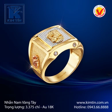 Nhẫn Nam Vàng Tây 18K