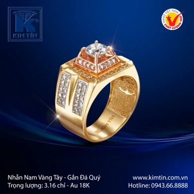 Nhẫn Nam Vàng Tây 18K 