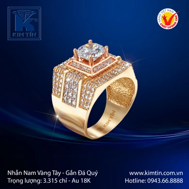 Nhẫn Nam Vàng Tây 18K 