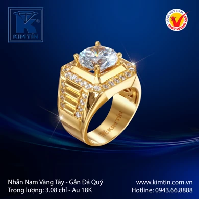 Nhẫn Nam Vàng Tây 18K 