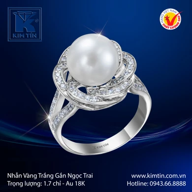 Nhẫn nữ Vàng trắng 18K