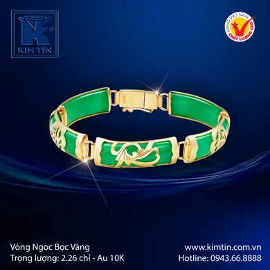 Vòng ngọc bọc Vàng 10K