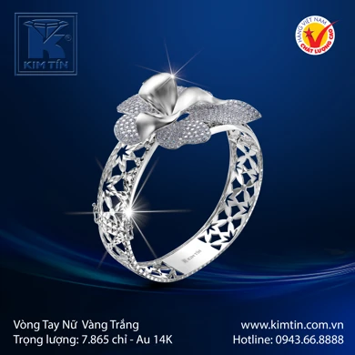 Vòng Tay Vàng Trắng 14K
