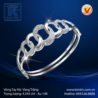 Vòng Tay Vàng Trắng 14K